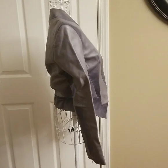 Gorgeous multicolored gray leather jacket XS - Picture 4 of 9